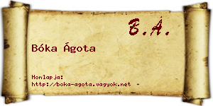 Bóka Ágota névjegykártya