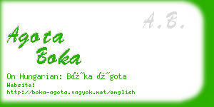 agota boka business card
